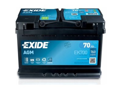 Exide AGM 12V 70Ah 760A EK700